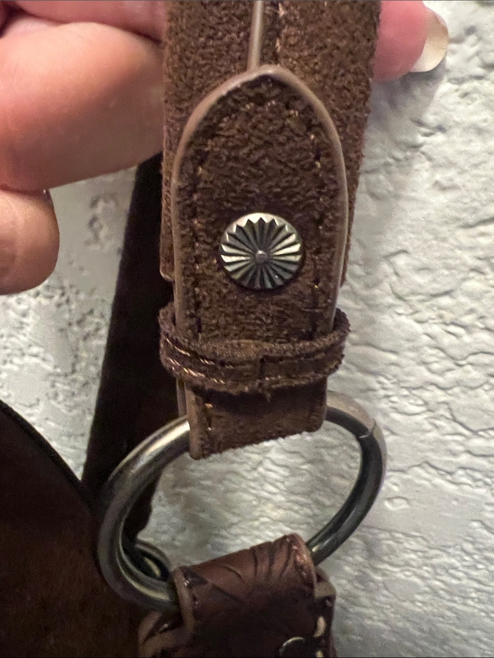Wrangler Brown Suede Hobo with Tooled Leather Strap - Picture 11 of 14